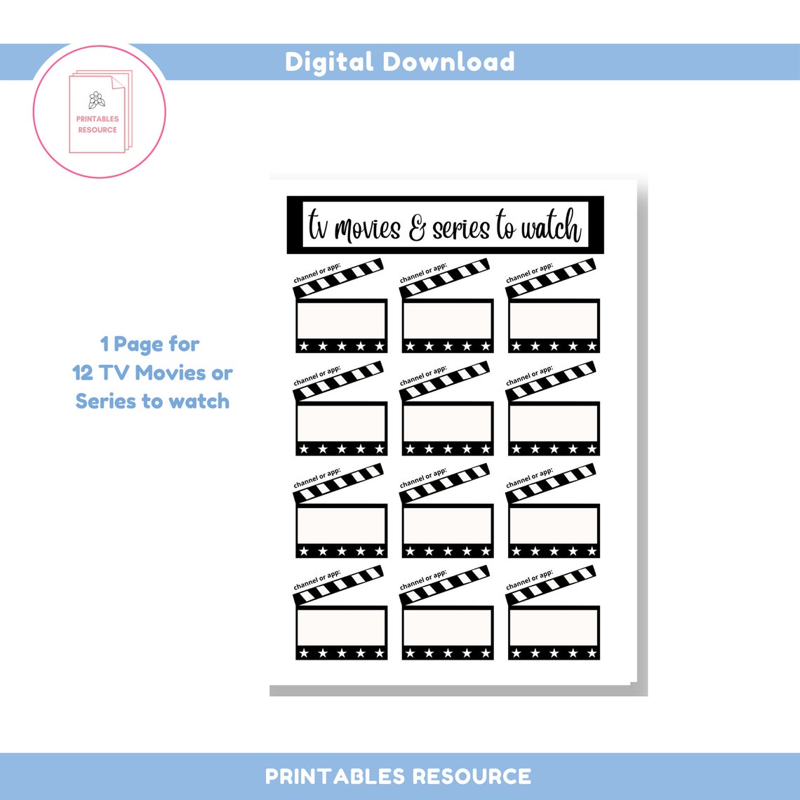 Movies to Watch List Movie Tracker Movie List Printable - Etsy