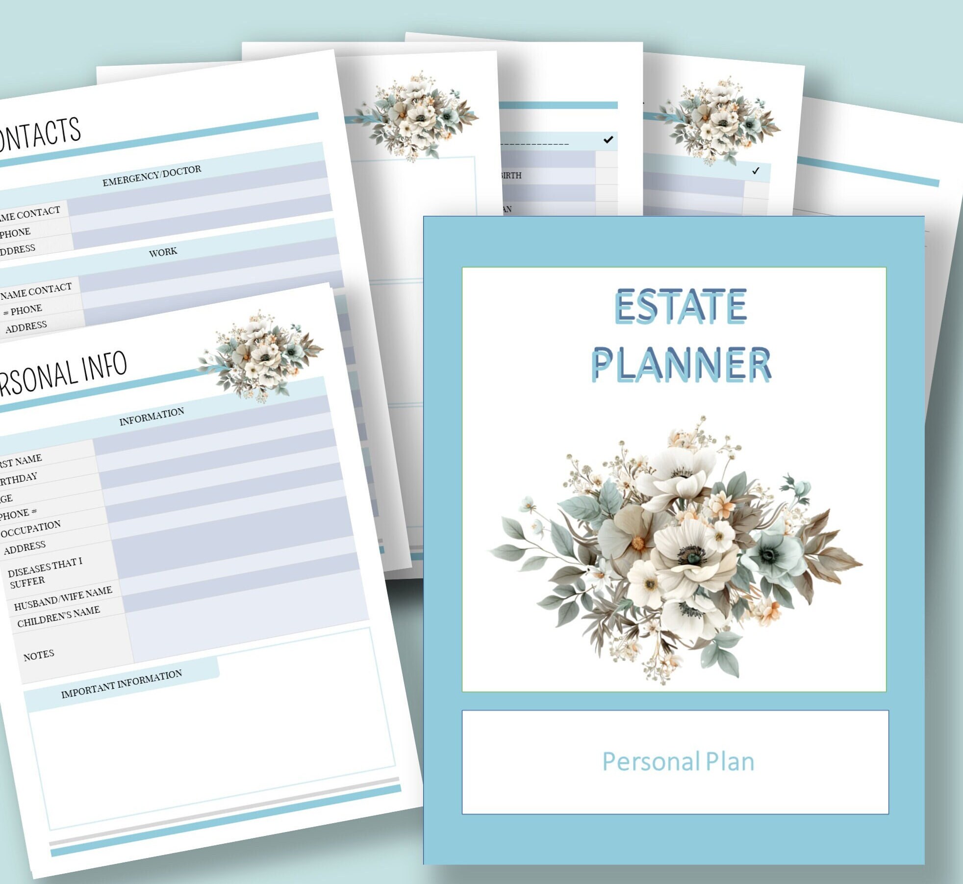 Final Wishes Estate Planner: Funeral Planning Printable (Digital Download)