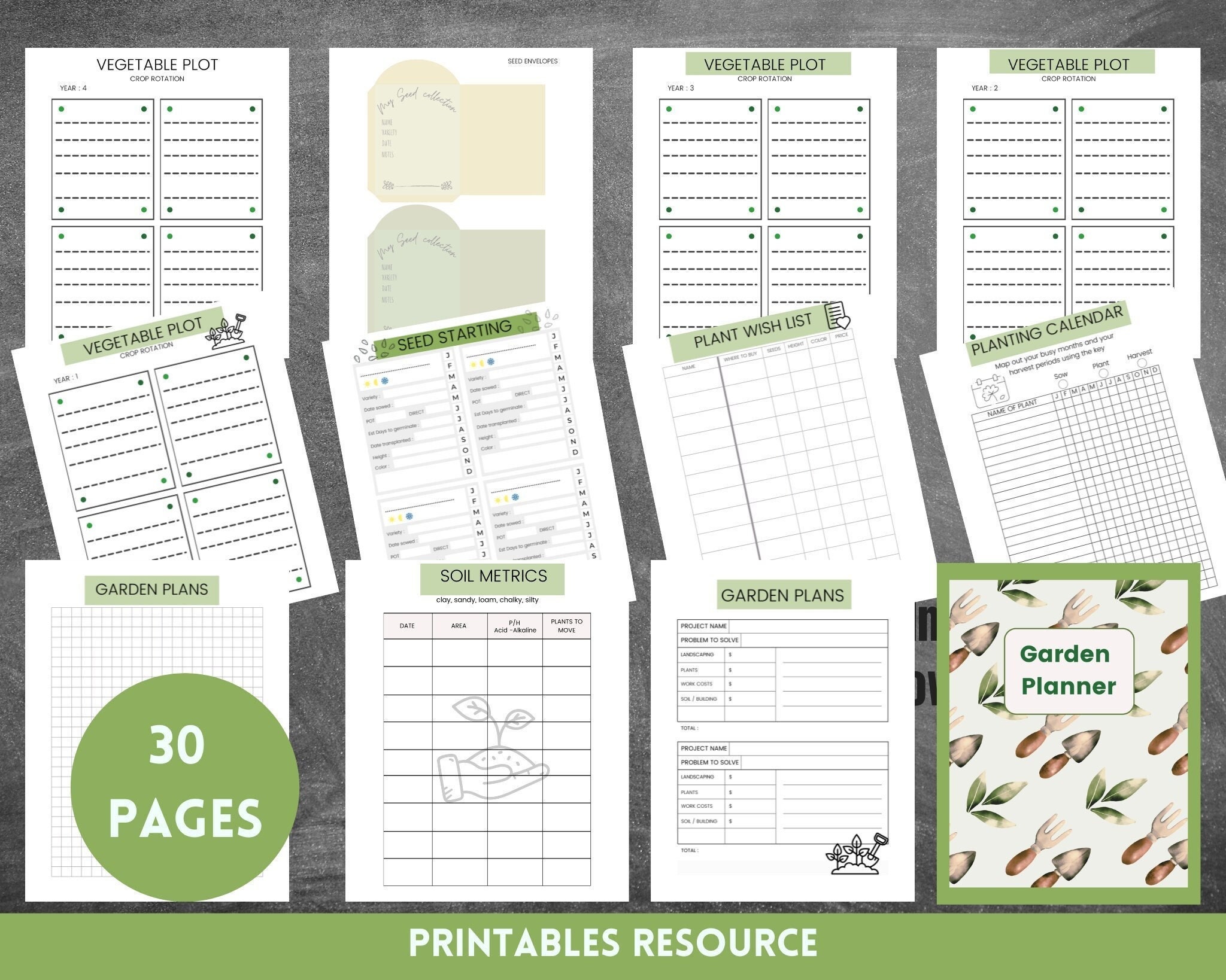 Printable Garden Planner: Minimalist Gardening Journal (PDF) - Etsy