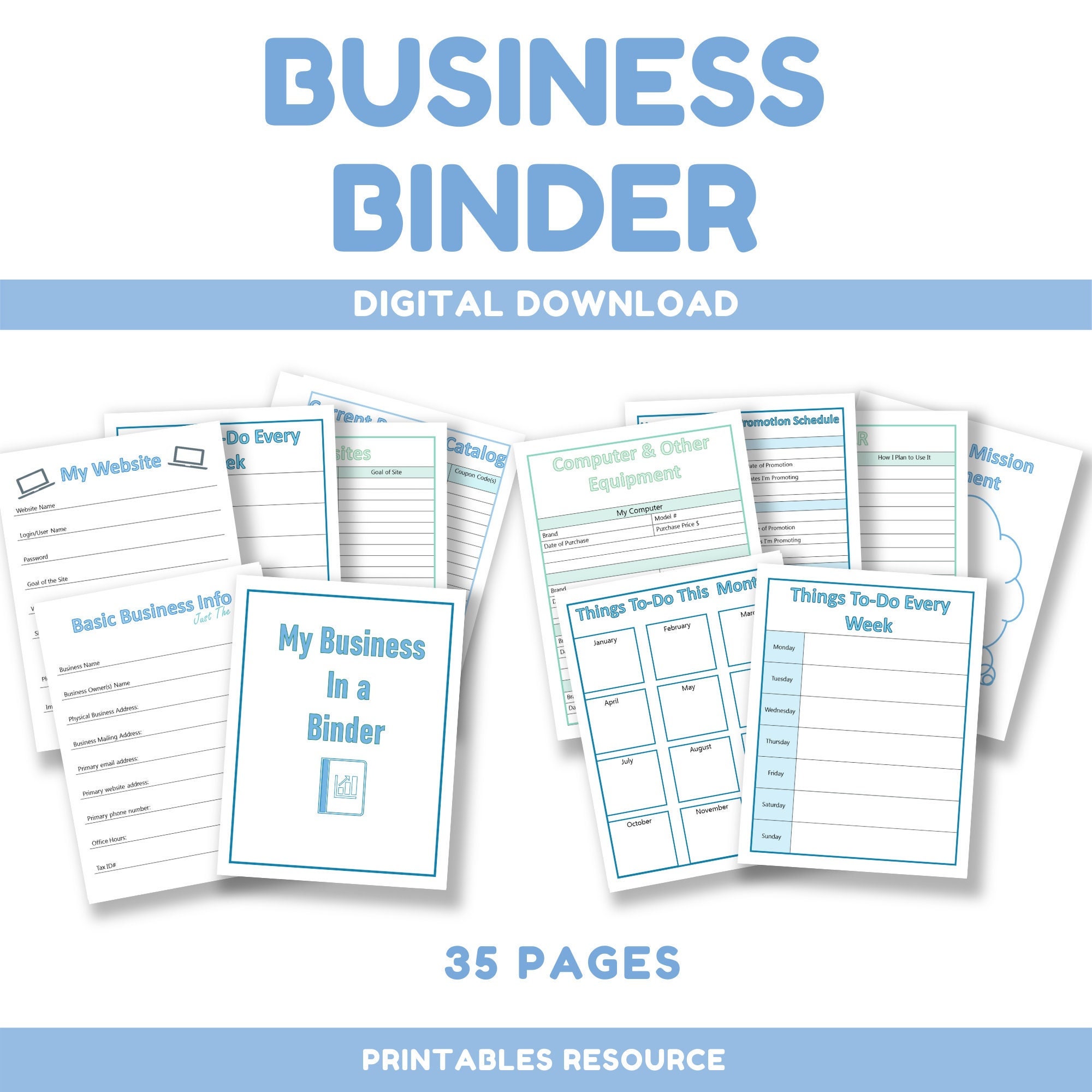 Business Binder Business Printable Small Business Planner Online