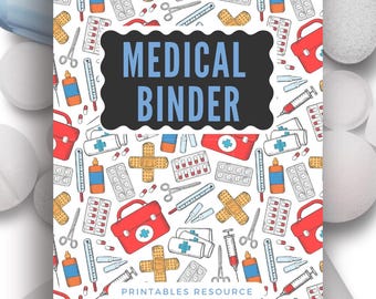 Medical Planner Printable Health and Wellness Tracker Log Medical Binder Printable Medical Planner Organizer Gift ideas for