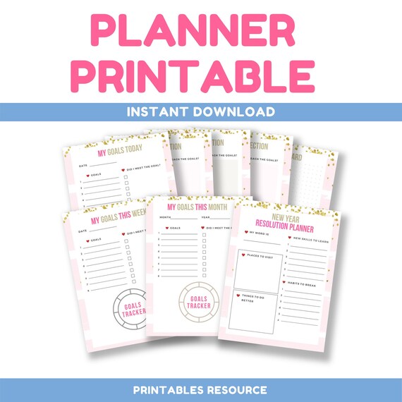 Goal Calendar Calendar Planner Printable Weekly Goals - Etsy