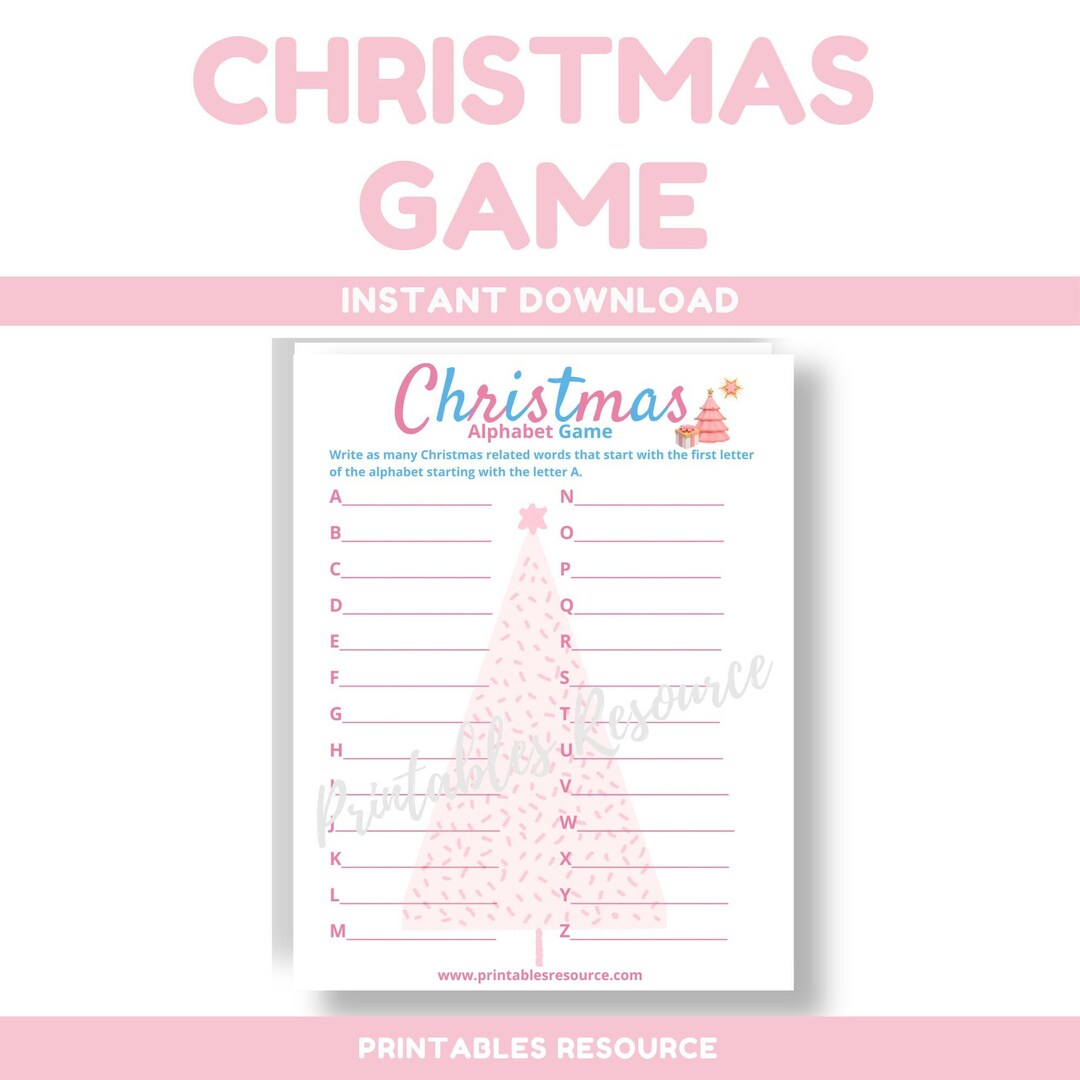 Printable Christmas Game Christmas Party Games Printable Alphabet Games ...