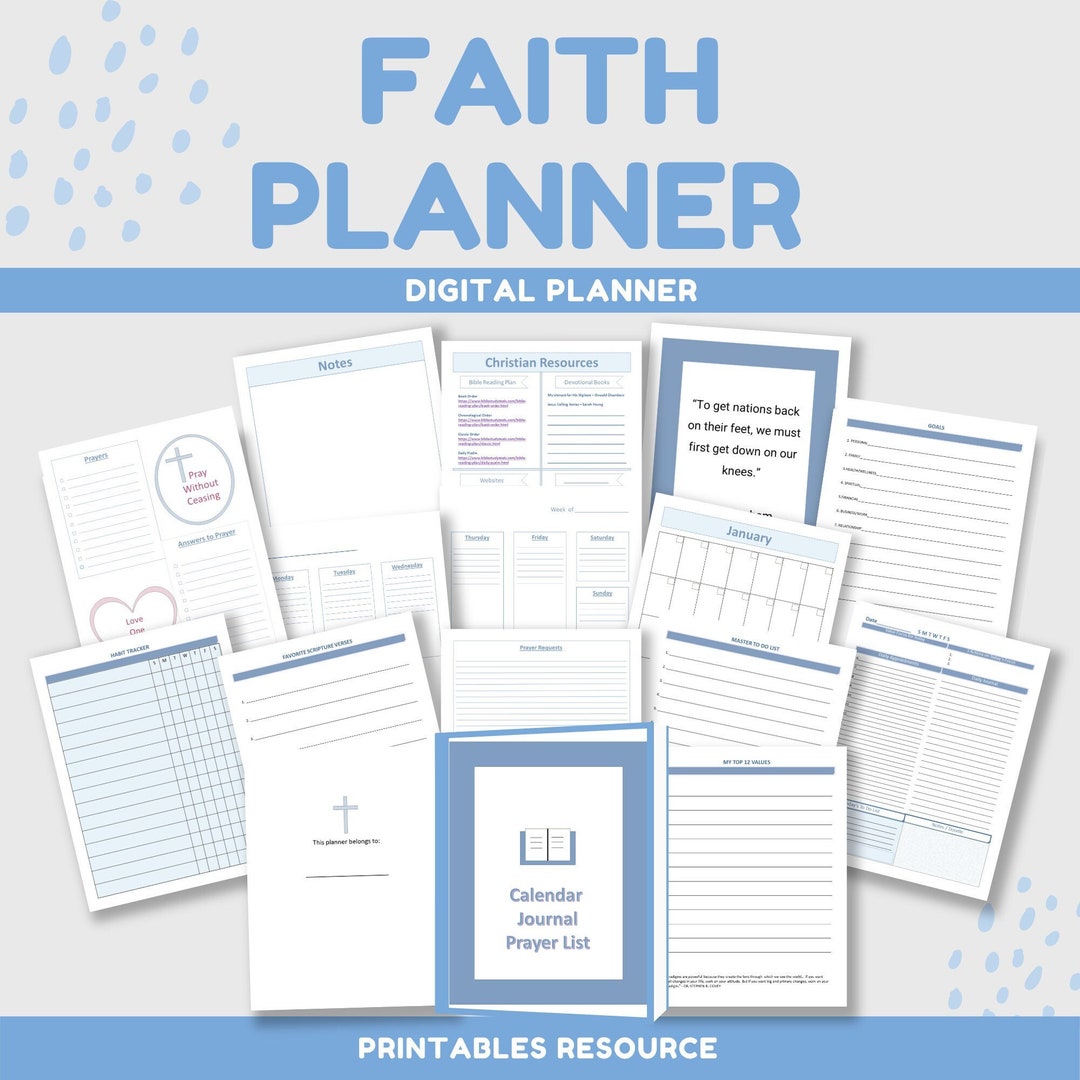 Christian Planner Printable | Faith Based Daily Planner Journal - Etsy