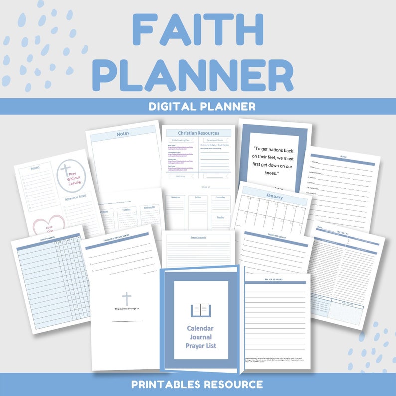 Christian Planner Printable Christian Daily Planner Journal Etsy