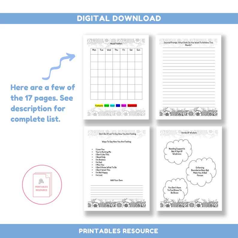 Mental Health Tracker Printable Mental Health Tracker Self - Etsy UK