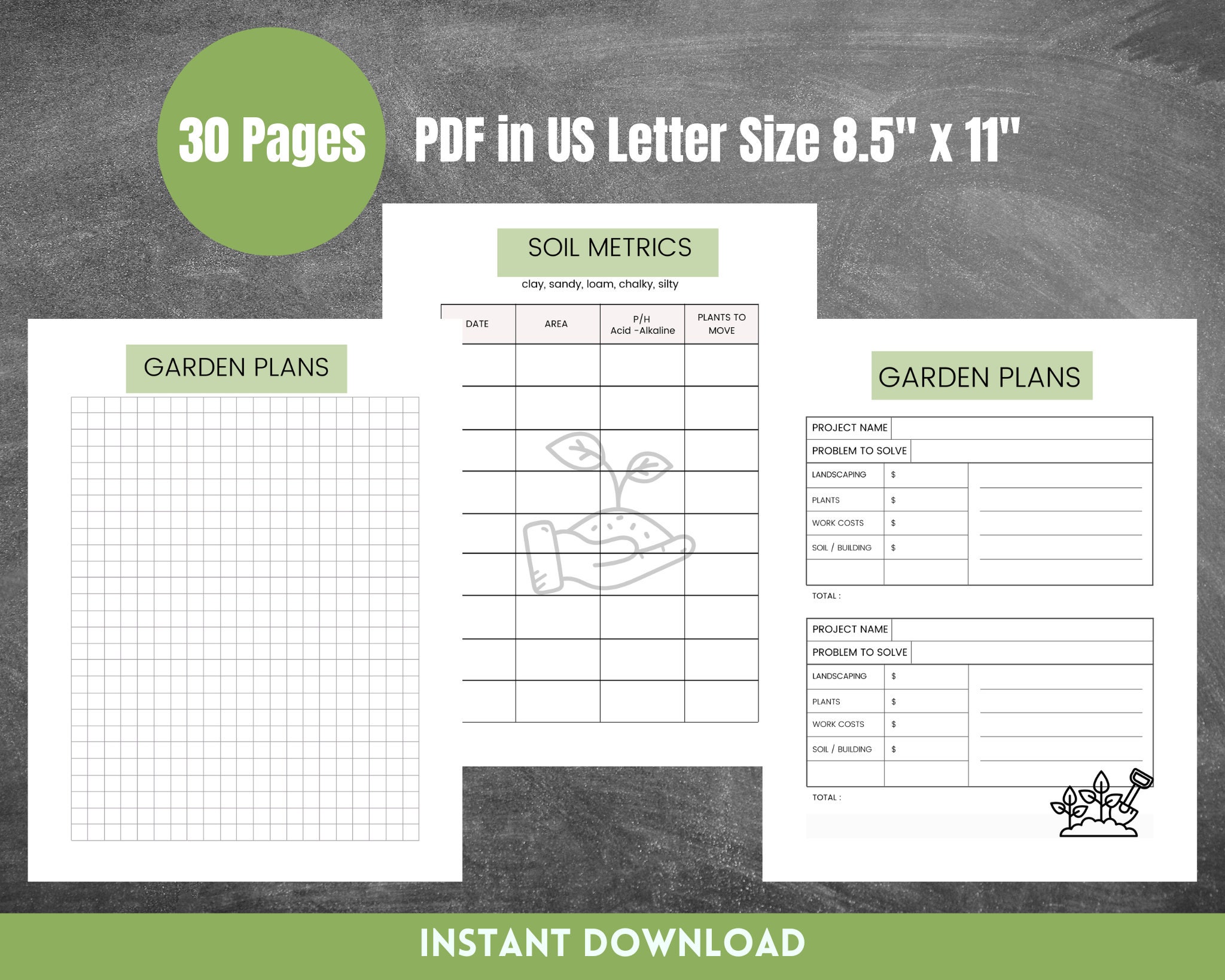 Printable Garden Planner: Minimalist Gardening Journal (PDF) - Etsy