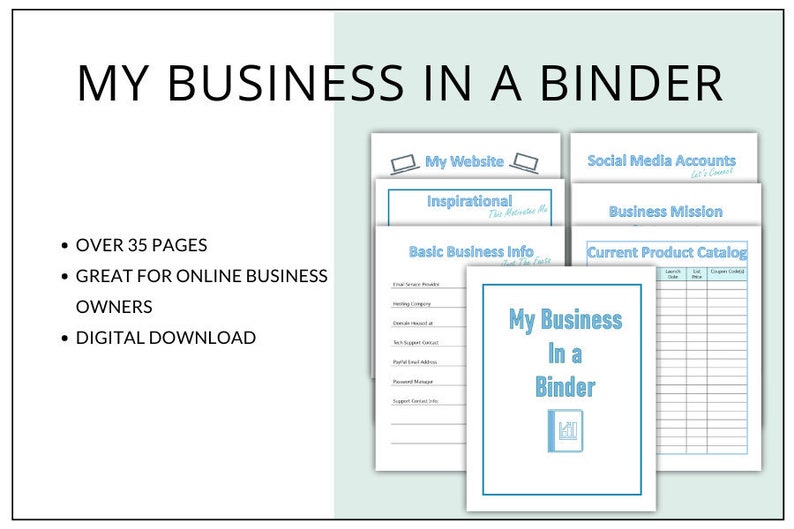 My Business in a Binder Business Binder Business Planner Etsy