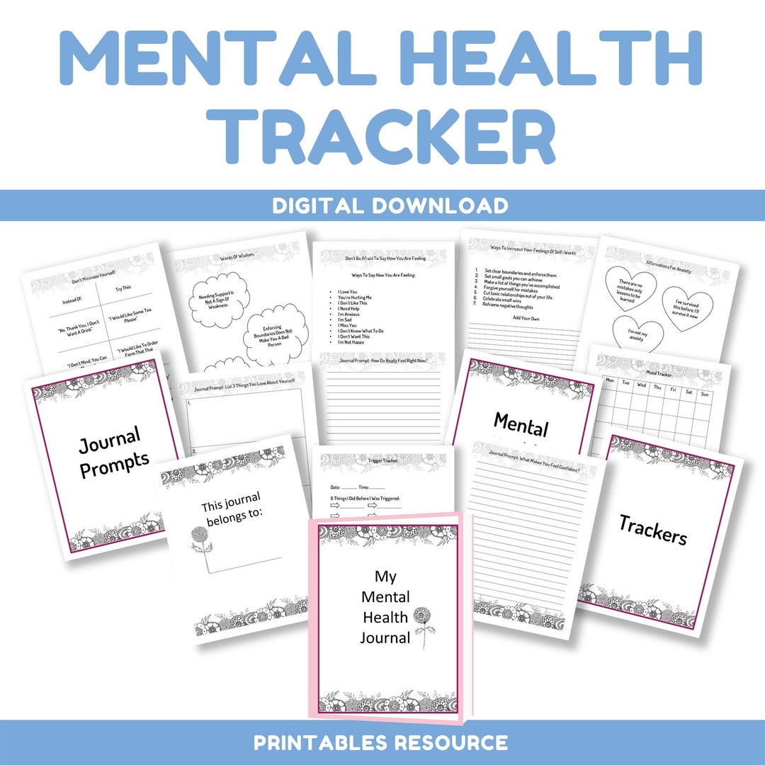 Mental Health Tracker Printable Self Care Tracker Personal Care Tracker ...