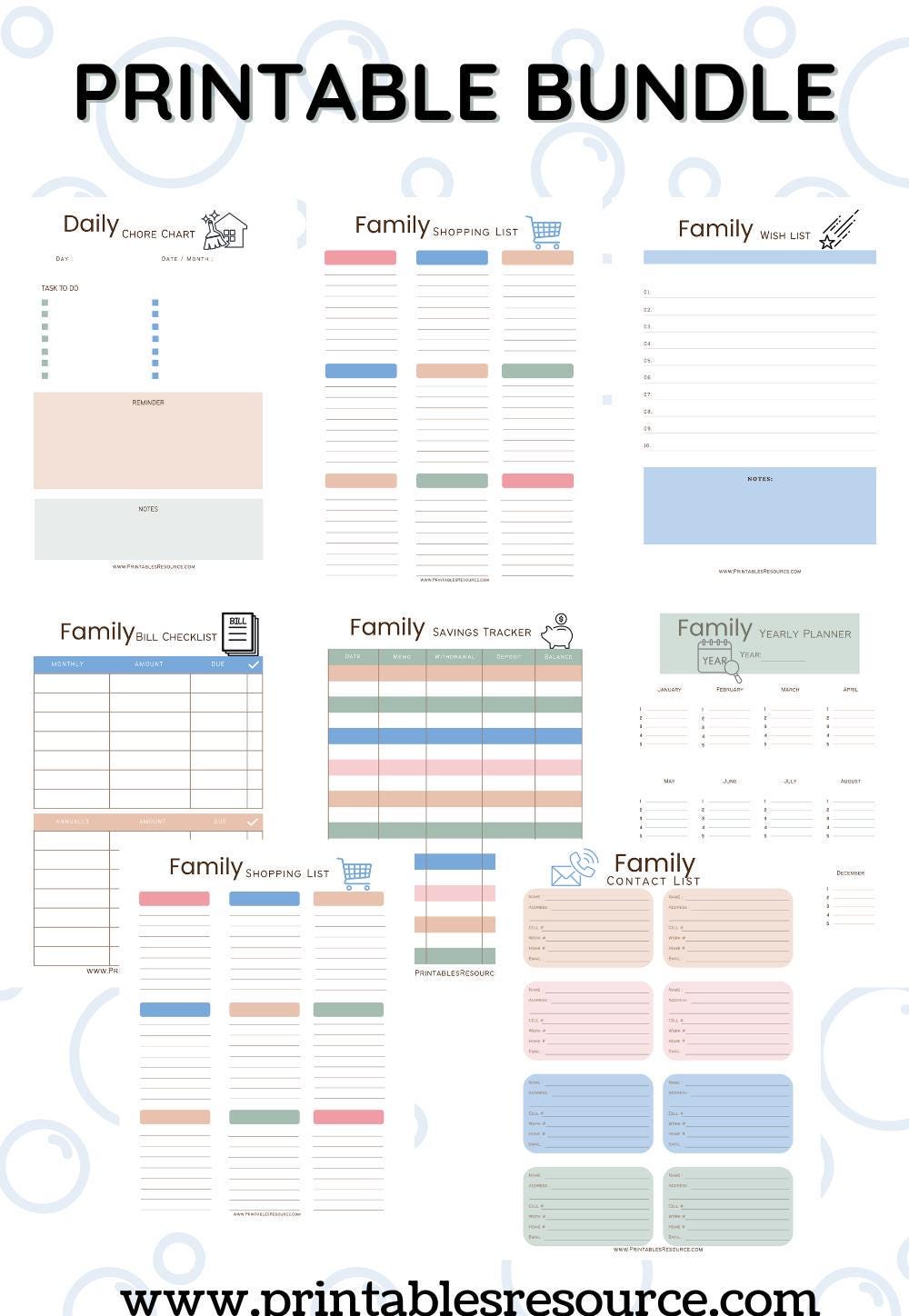 Home Management Binder Starter Pack: Family Organizer (digital Download ...