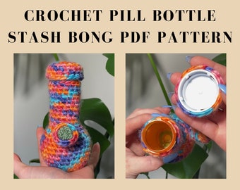 PATTERN Digital Download Crochet Pill Bottle Stash Vase