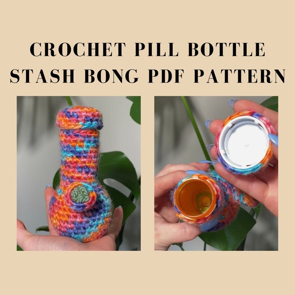 PATTERN Digital Download Crochet Pill Bottle Stash Vase