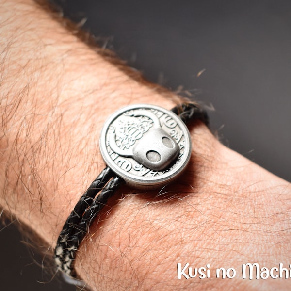 Hollow Knight Medallion Bracelet Resin and braided leather