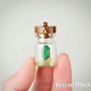 Green Ruby Pendant in Zelda Flask