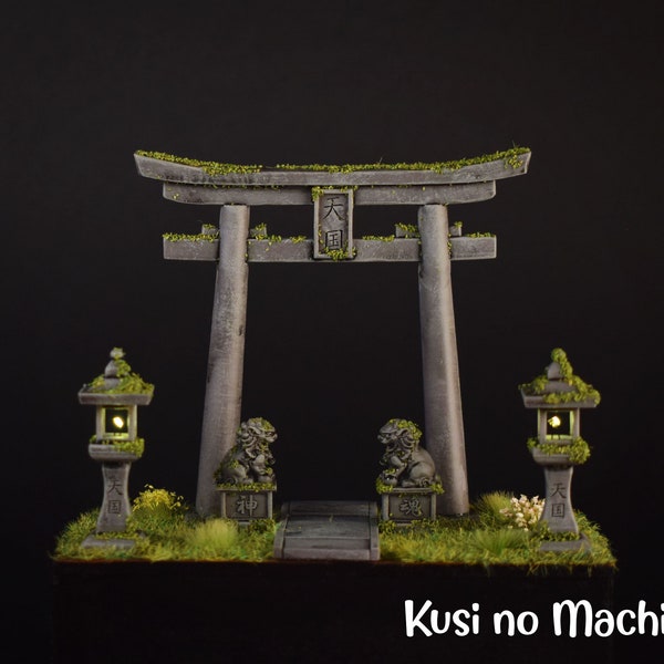 Diorama Japonais Torii "Le Sanctuaire" miniature japonaise avec lumière
