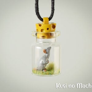 Miniature Vial Pendant The Cheese Mouse