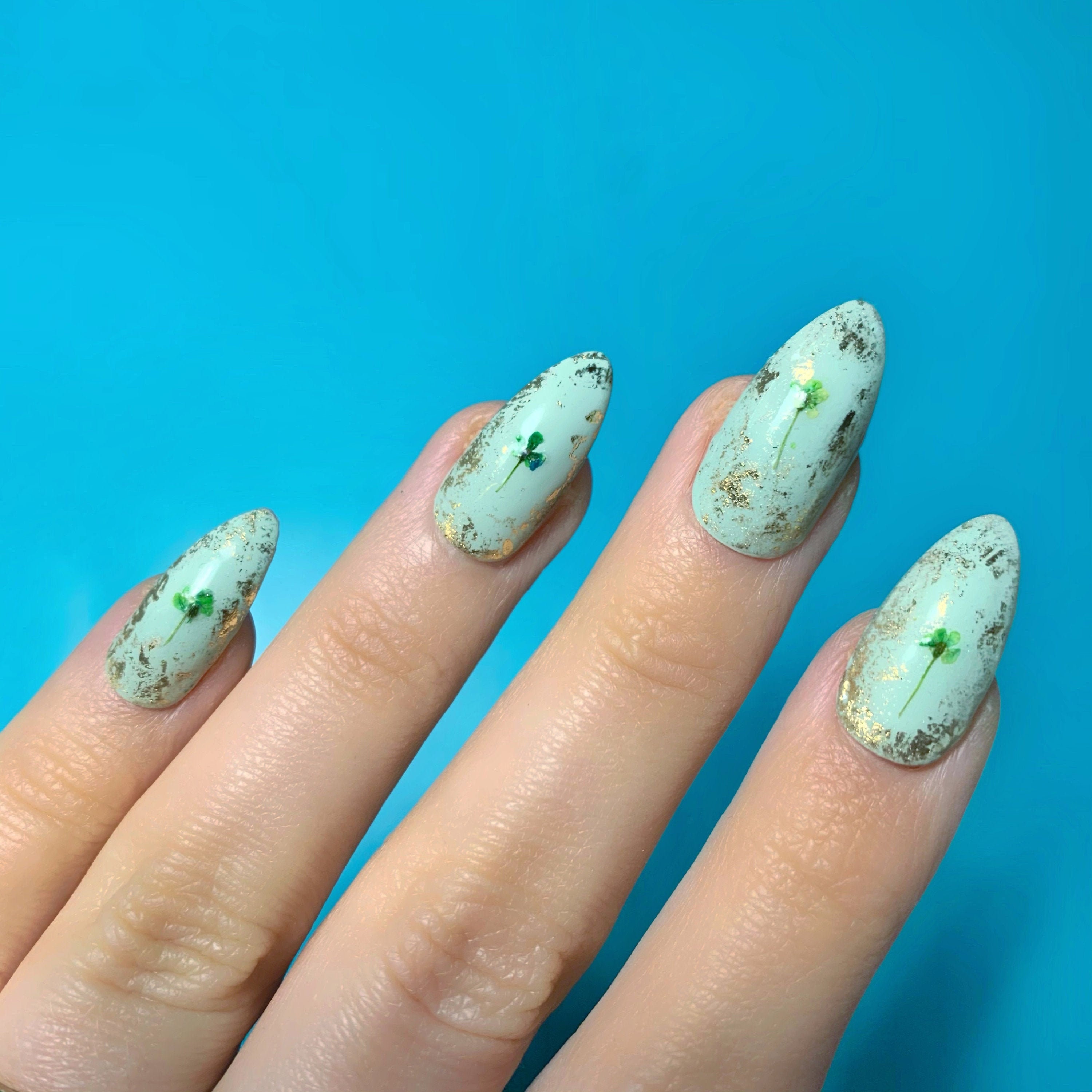 Mint Green Stiletto Nails