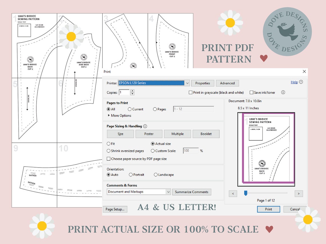 1860s Bodice PDF Sewing Pattern - Etsy