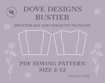 Bustier PDF sewing pattern | Sweetheart & Straight Neckline