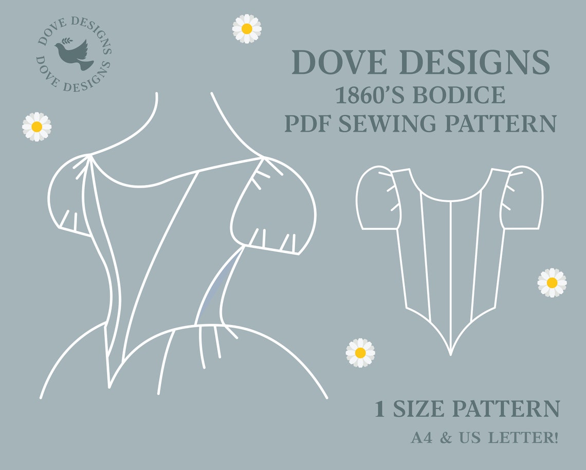 1860s Bodice PDF Sewing Pattern - Etsy