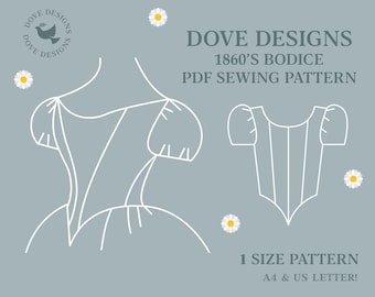 1860s Bodice PDF Sewing Pattern