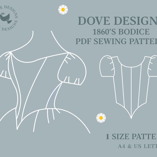 1860s Bodice PDF Sewing Pattern