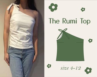 Patrón de costura en PDF para top de verano con lazo - El top Rumi