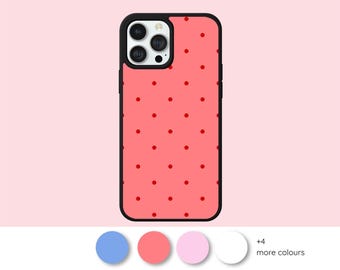 Polka Dot iPhone Case – Soft girl, Y2K Minimalist Design, Gift for Her, Fits iPhone 7–16