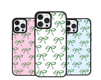 Green bow coquette durable phone case | suitable for all iPhone models| small gift| | Gifts for her