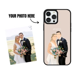 Custom Wedding Portrait Phone Case | Faceless Couple Illustration | Personalized iPhone Case | Anniversary Gift for Her & Him