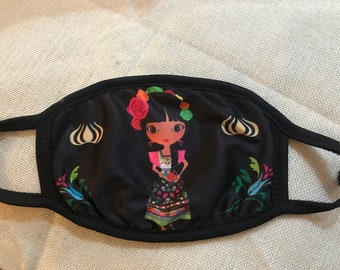 Frida Kahlo Design Embroidered Face Mask