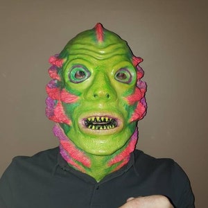 Fish Gill Man Creature Halloween Latex Half Mask