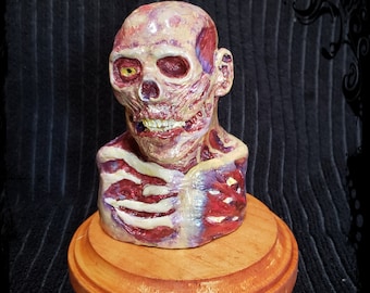 Custom Horror Zombie Bust Hand Painted Flayed Man Horror Statue