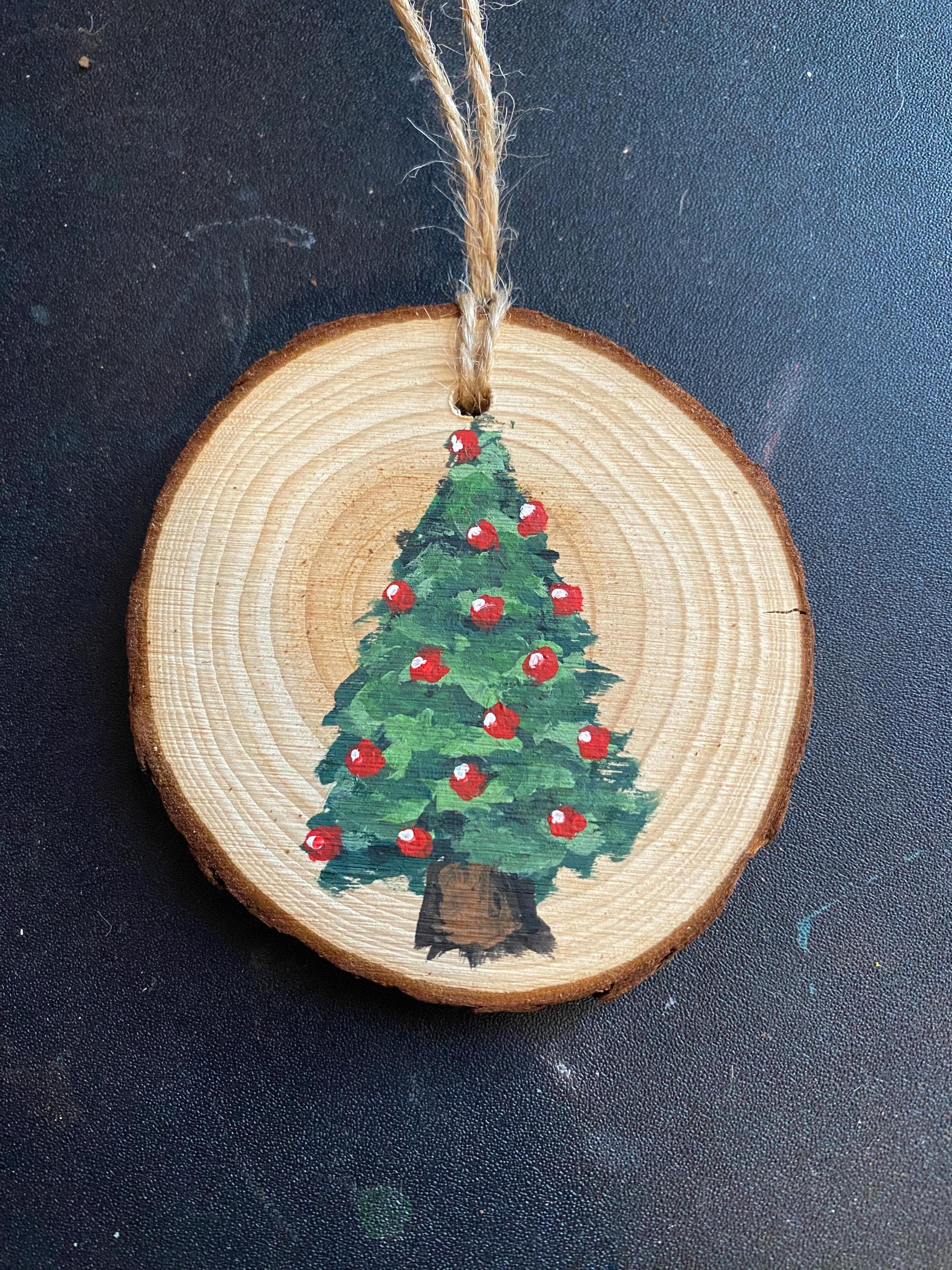 Wood Slice Ornaments – Hand-painted Rustic Christmas Decor Set - Etsy