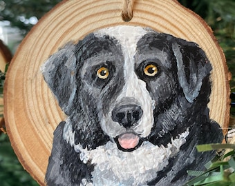 Adorno personalizado con retrato de mascota – Recuerdo navideño pintado a mano – Regalo personalizado para perro o gato