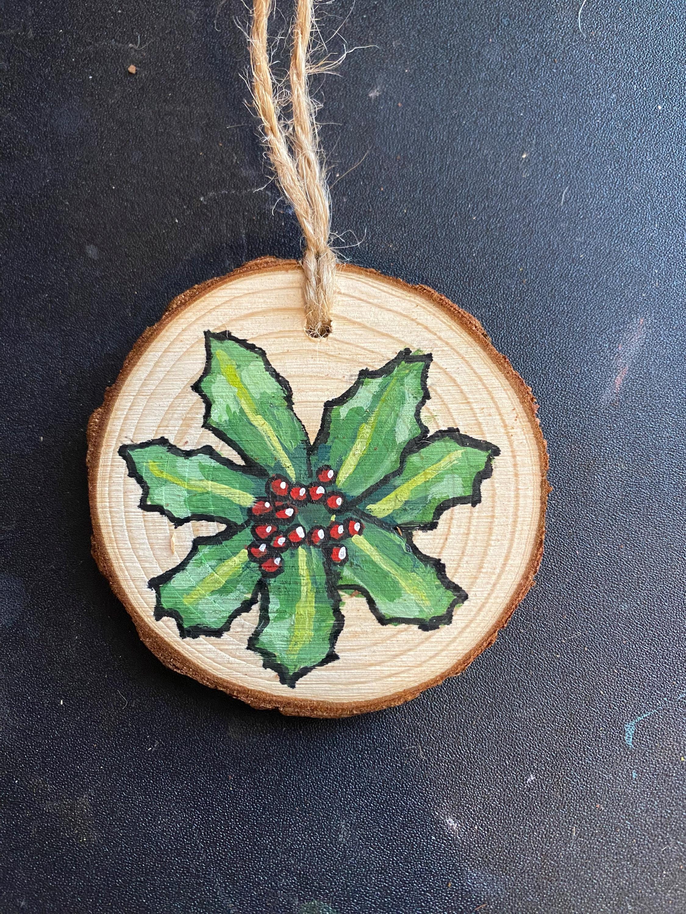 Wood Slice Ornaments – Hand-painted Rustic Christmas Decor Set - Etsy