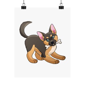 Cute Dog Matte Vertical Poster, Pet Decor, Dog Lover Gift, Wall Art, Home Decor, Animal Poster, Gift for Pet Owners