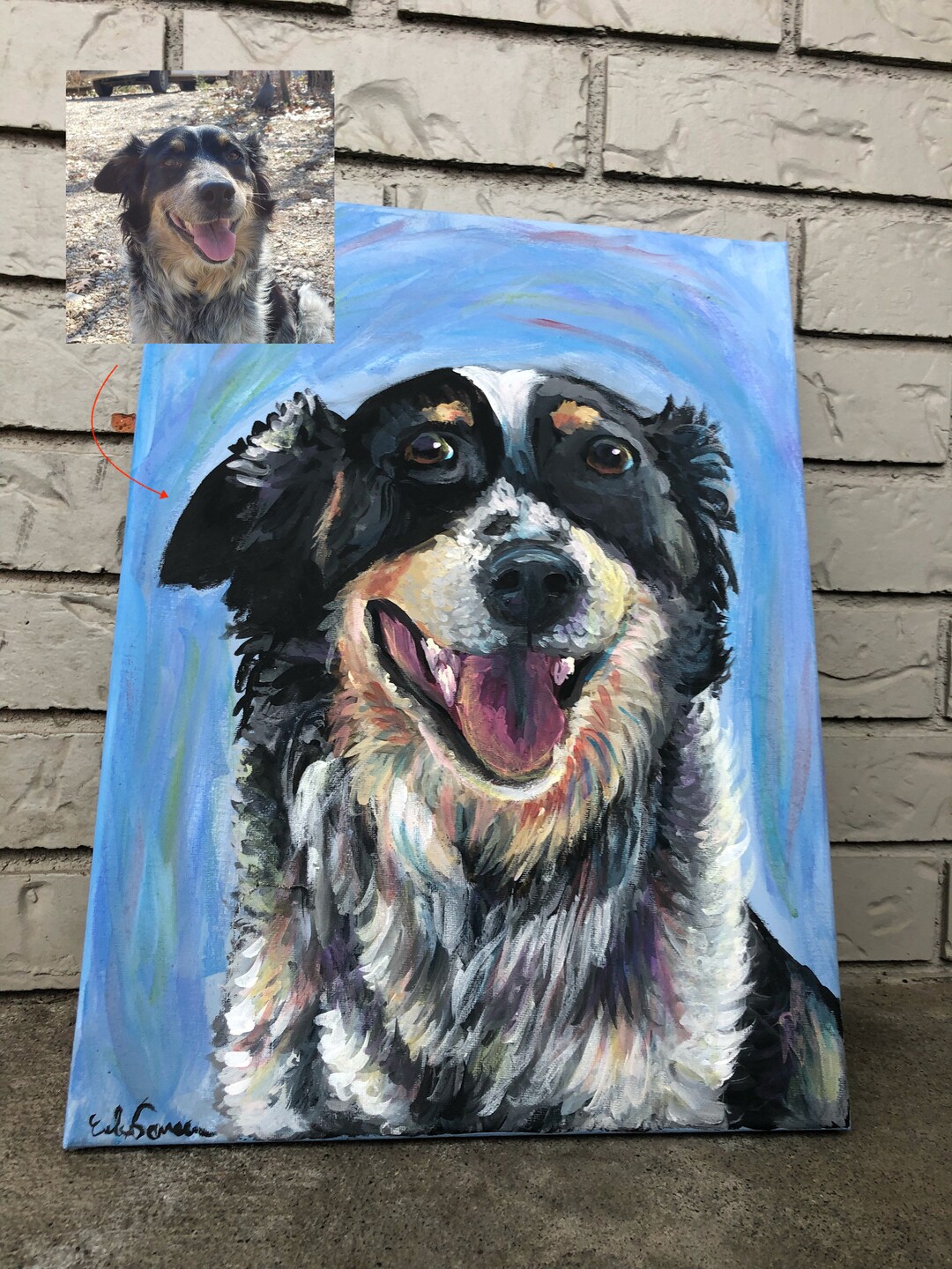 Custom Pet Portrait: Hand-painted Acrylic Animal Painting on Canvas - Etsy