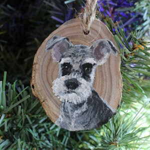 Personalized Hand Painted Pet Portrait Christmas Ornament, Wooden Pet Ornament, Custom Pet Ornament