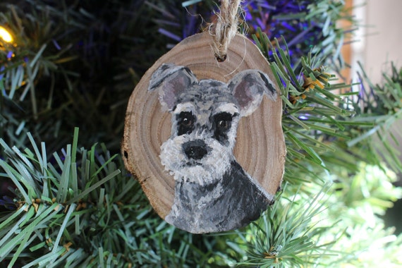 Ornament - Miniature Schnauzer Raw Wood Ornament - Miniature Schnauzer Raw Wood