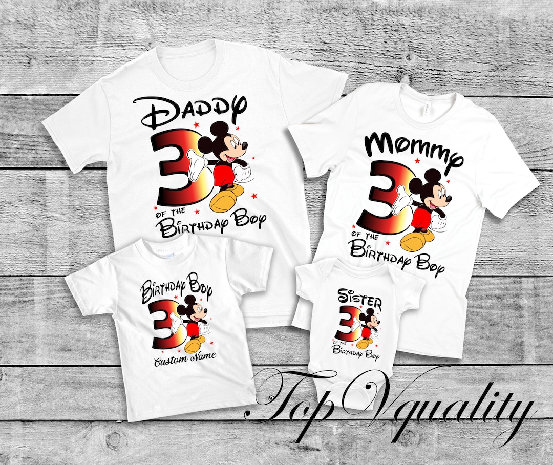 Mickey Mouse Birthday Shirt, Disney Birthday Shirt for Kids and Adults,  Mickey Mouse Shirt, Personalized Shirt, Custom Text on Shirts