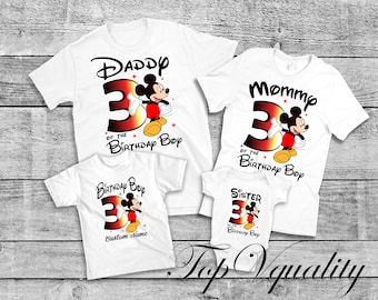 Personalized Mickey Mouse Birthday Shirt, Disney Family Matching