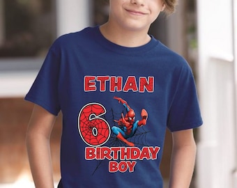 Personalized Spiderman Birthday Tee | Custom Name & Age