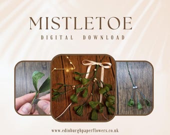 Make at Home Hanging Paper Mistletoe Christmas Decoration - PDF - Digital Download - Christmas Crafts