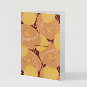 Herzlichen Glückwunsch Blanko Grußkarte | Karte abstrakt floral | Leere Karte | Grußkarte | Partybedarf