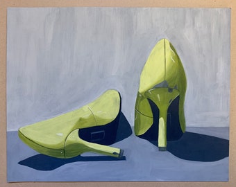 Original Still Life Oil Painting on 11" x 14" Paper | "Kick Off Your Heels"