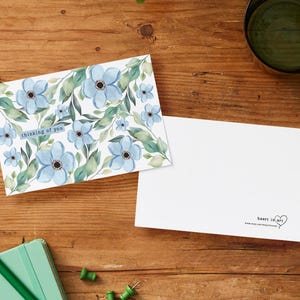 Leeg wenskaart Denken aan je | Bloemenkaart | Ik denk aan je kaart | Blanco kaart | Wenskaart | Feestartikelen | Tuinkaart