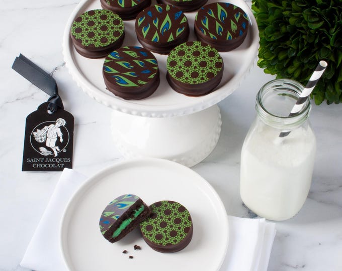 Gourmet Gluten Free Chocolate Covered Mint Crème Oreo Cookies Gift Box