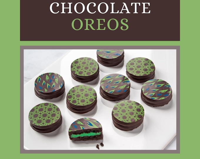 Gourmet Chocolate Covered Mint Crème Oreo Cookies Gift Box