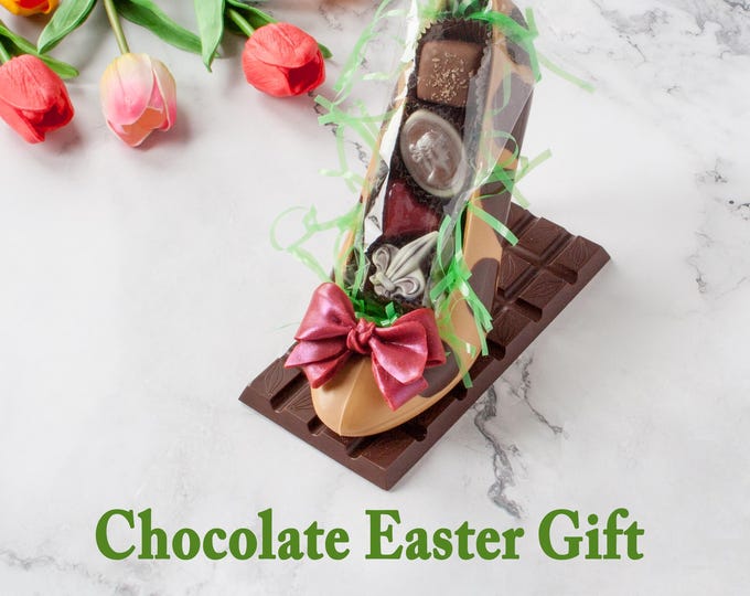 Easter Gift Box Chocolate Edible Shoe Animal Print: Gourmet Truffles